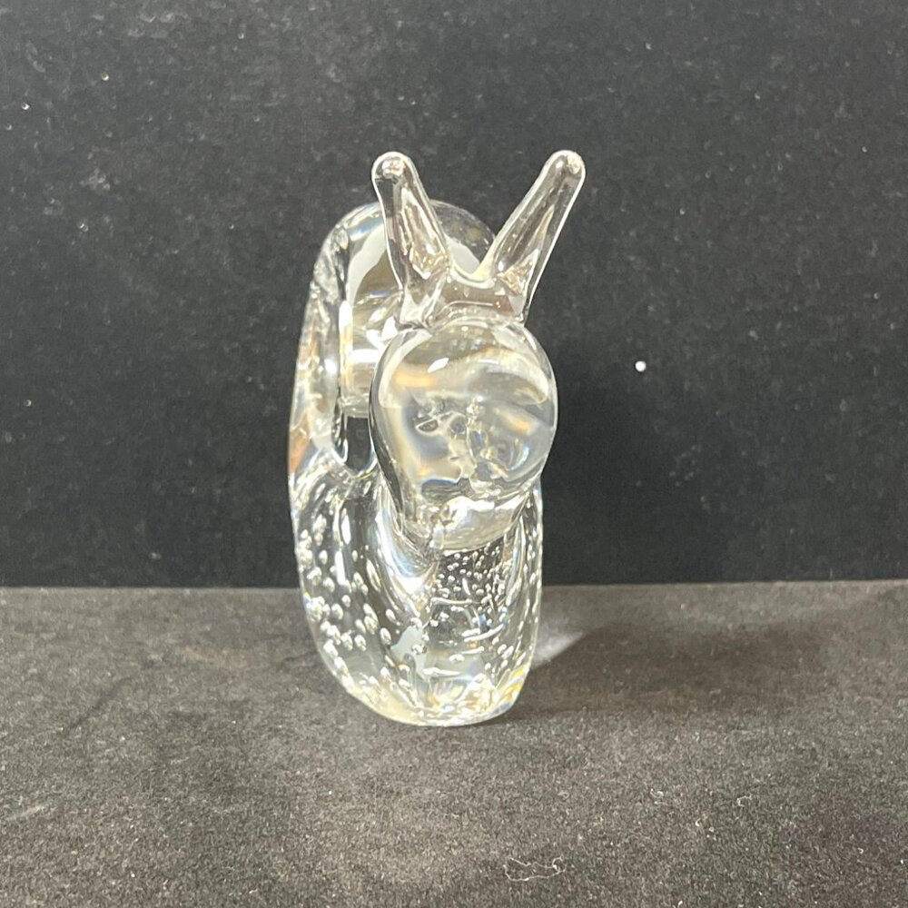 VTG Garden Snail Escargot Paperweight Handmade Clear Art Glass Décor figurine - Picture 2 of 9